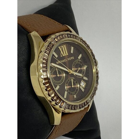 Michael Kors Everest MK5873 Women's Brown Leather Analog Dial Quartz Watch JK568 - Picture 5 of 12